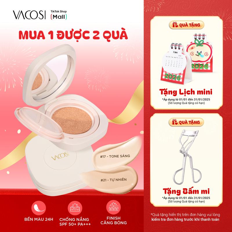  Phấn Nước VACOSI VK15 – Flaso Cushion SPF50+ PA+++ 15g | Kiềm Dầu 24H Chống Nước Dưỡng Da Chuyên Sâu VK15 