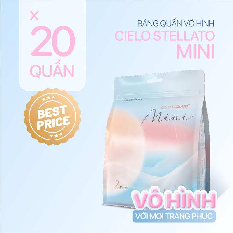  Combo 20 băng quần vô hình Cielo Stellato MINI không viền mỏng nhẹ thoáng khí chống tràn 360 
