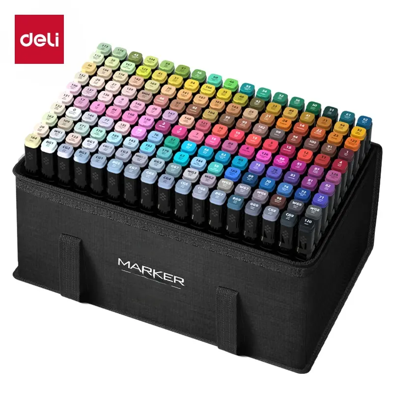 Deli Spidol Sketsa Profesional / Sketch Marker 168 Warna Dual Tip HM902 1