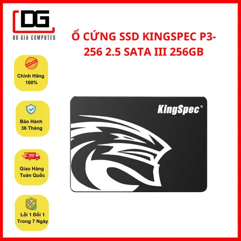 Ổ cứng SSD Kingspec P3-256 2.5inch Sata III 256GB, Bảo Hành 36 Tháng