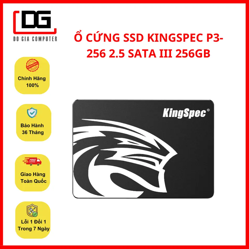 Ổ cứng SSD Kingspec P3-256 2.5inch Sata III 256GB, Bảo Hành 36 Tháng
