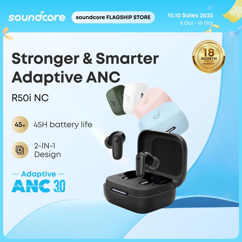 【MẪU MỚI R50i NC Tai nghe không dây True Wireless Earbuds Chống ồn Bluetooth Tai nghe không dây có mic Nhét Tai Nghe Nhạc
