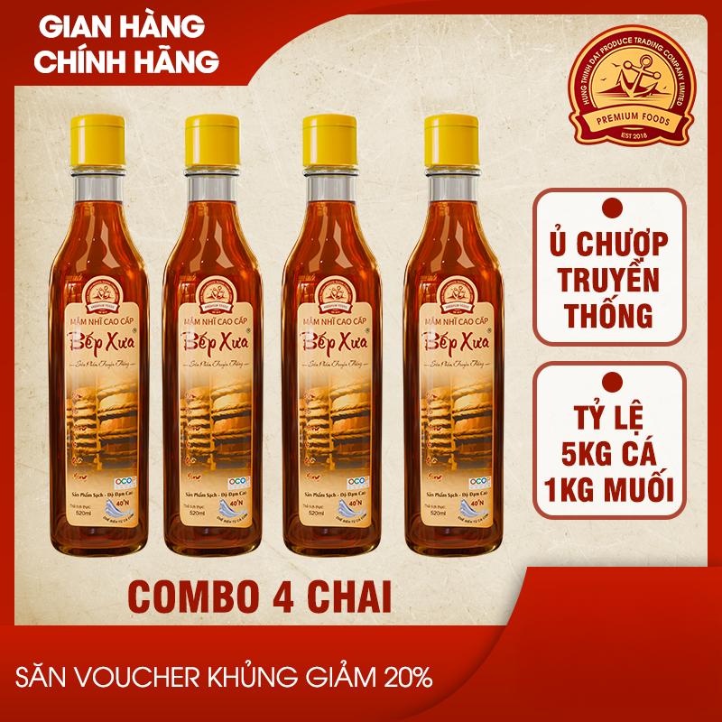 Combo 4c Mắm Cốt Bếp Xưa 43 độ đạm nước mắm truyền thống làng chài ven biển, mắm nhĩ ướp chượm bằng cá cơm than và muối