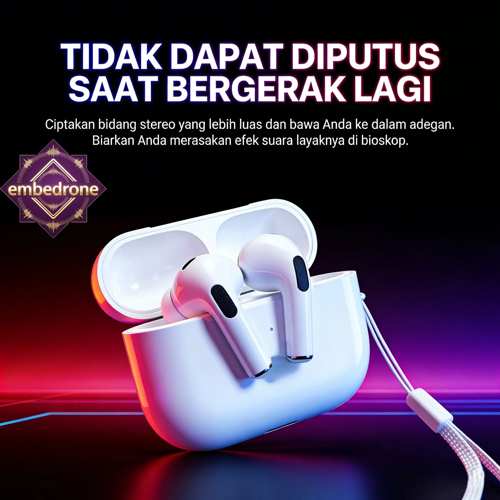 Headset Sertifikasi Hi-Res Gold Mewah Bluetooth6.0