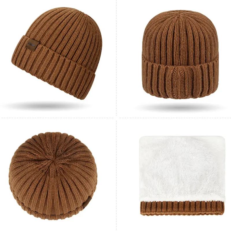 Topi Kupluk dan Syal Rajut Wanita Pria Musim Dingin / Winter 5