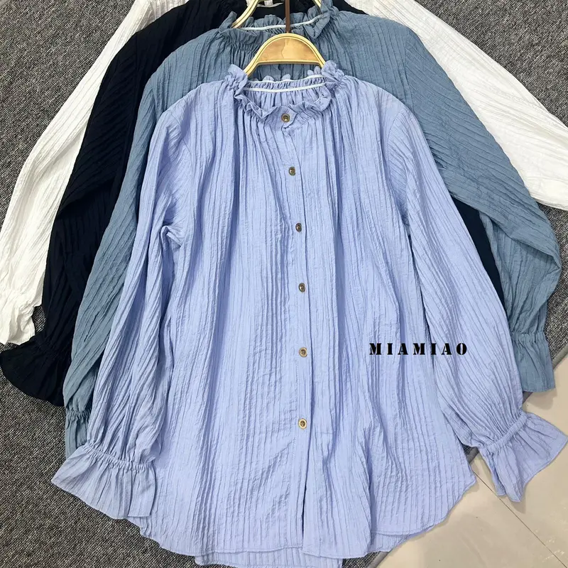 Naura Blouse Crinkle || Atasan wanita Ruffle neck  || Women shirt 5