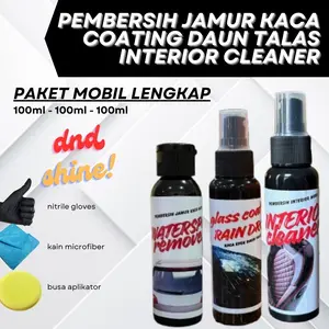 Paket Perawatan Mobil Lengkap DND SHINE Pembersih Jamur Kaca Efek Daun Talas Interior Cleaner 100ml Car Kendaraan Penghilang Pengkilap Microfiber