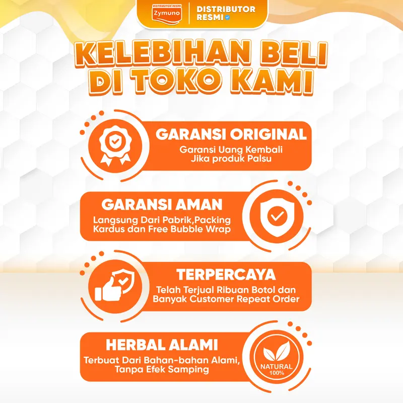 ZYMUNO 2 BOTOL - Madu Herbal Alami Original [BPOM & HALAL] Bahan Honey Syrup Jelly 5
