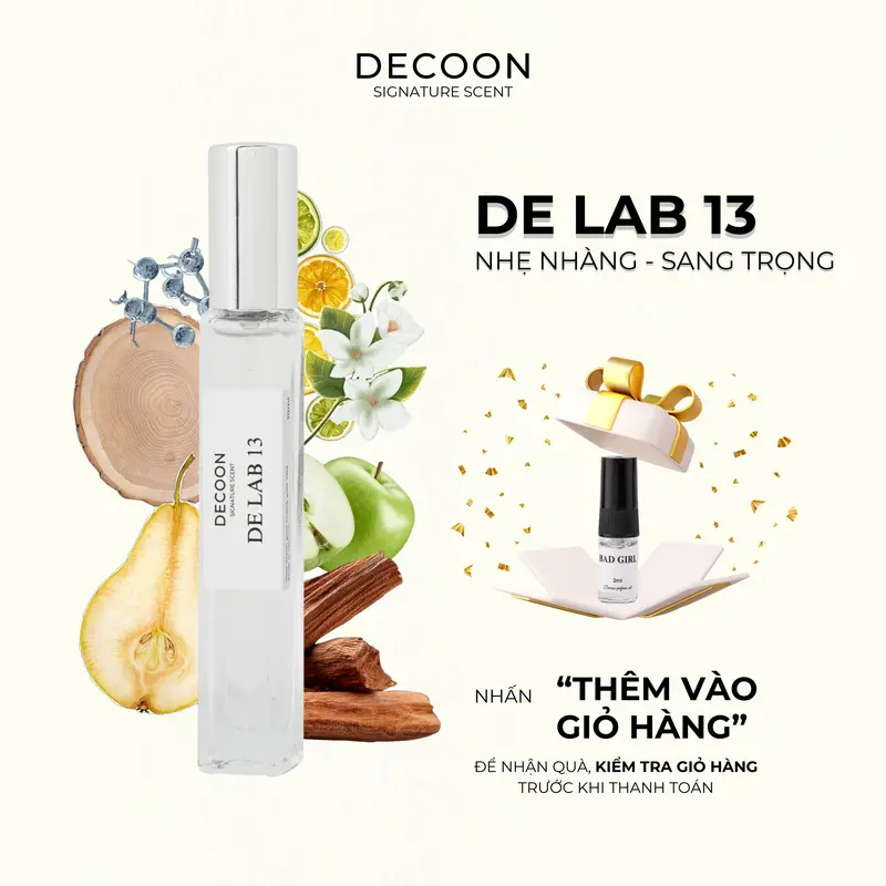 Tinh Dầu Nước Hoa DECOON De Lab 13 - Dạng Xịt 10ml - Sang Trọng, Độc Đáo, Riêng Biệt, Không Đại Trà Xịt Thơm Perfume Nữ  Women Cosmetic 0
