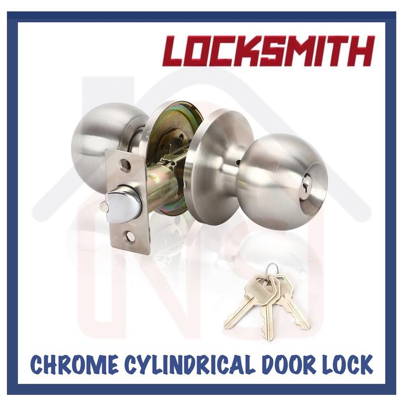 LOCKSMITH Round Cylindrical Door Lock / Door Knob with Lock and Keys ...