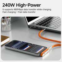 Gambar MOJUE C704 kabel data fast charging 240W dengan stand tersembunyi, kabel 2-in-1 + penyangga ponsel, desain siku 90°, mendukung iOS Type-C / Android, cocok untuk gaming, kerja, dan penggunaan di mobil - Set Oranye (Type-C Charging Port) dari OSCROP Indonesia Kab. Tangerang 5 Tokopedia