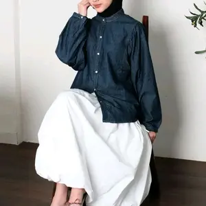 Myrkalla - Aira Shirt Denim - Atasan Kemeja Denim Wanita Lengan Panjang