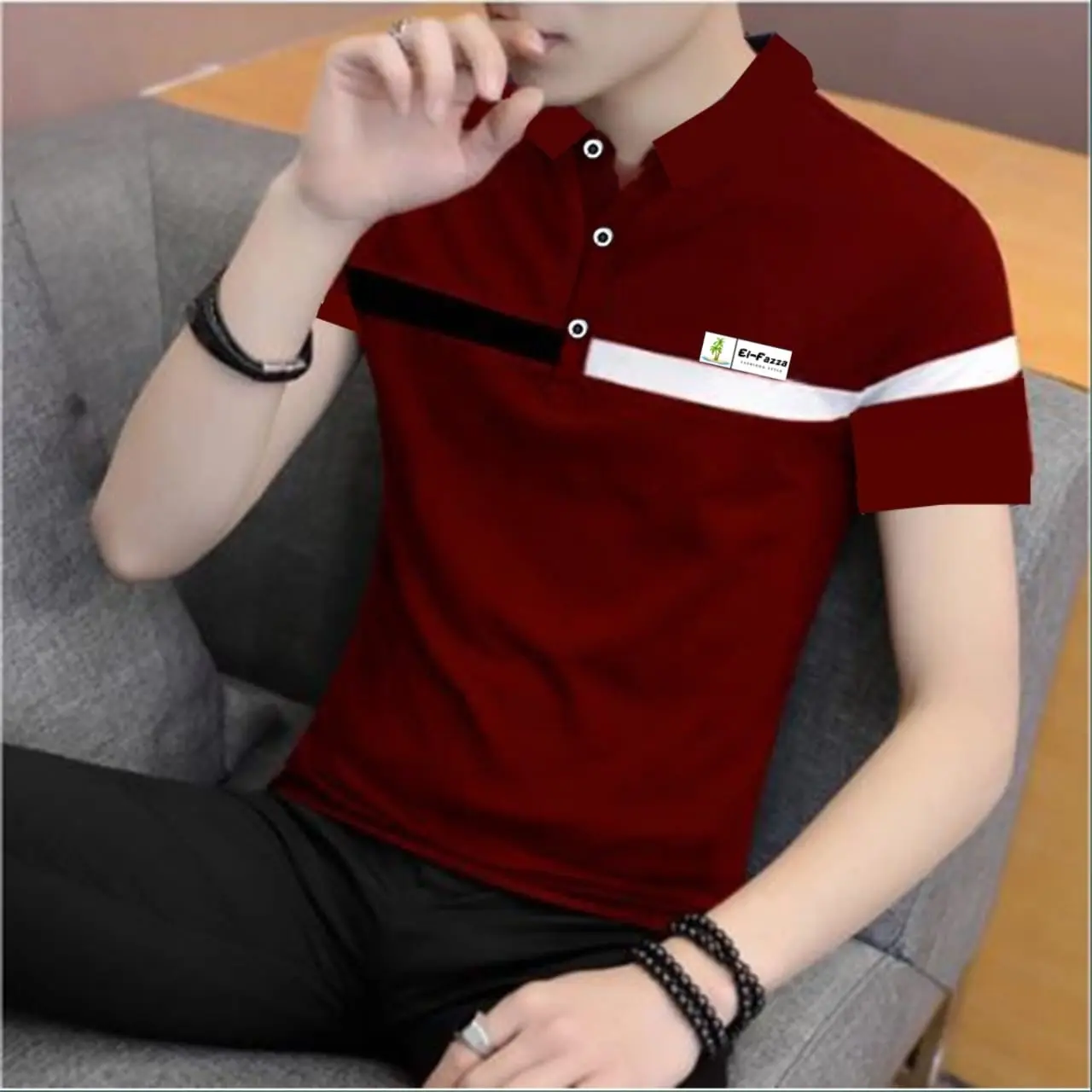 KAOS POLO SHIRT PRIA LENGAN PENDEK BAHAN KATUN KERAH SKY Kombinasi