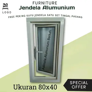 Jendela Alumunium Casement 80x40 Free pekingg Aluminium
