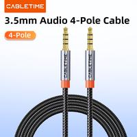 Gambar CABLETIME Kabel Aux 3.5mm TRRS Male to Male 4 Pole Mic Audio Stereo & Call - 0.5M [CF18E] dari CABLETIME Jakarta Kota Administrasi Jakarta Barat 2 Tokopedia
