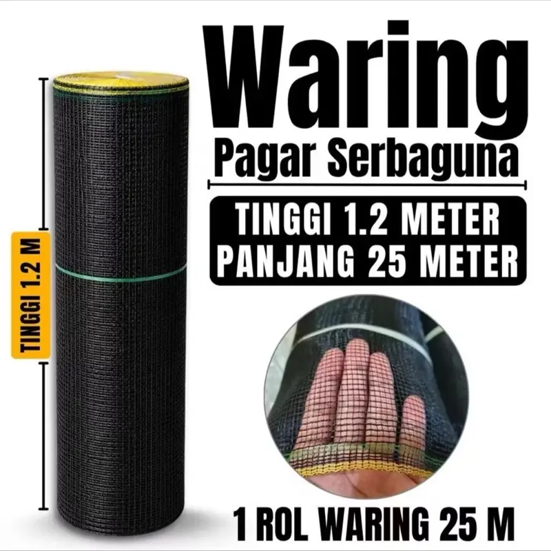 Waring Pagar Serbaguna Tinggi 1.2 Meter Panjang 25 Meter 1 Rol Waring 25 M untuk Berbagai Kebutuhan