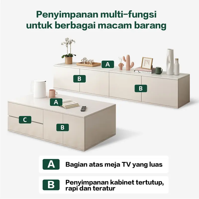 E-TIFE Furniture Meja Tv / meja Tv rak / Kabinet Tv /Rak Ruang Tamu/  Meja Tv Minimalis / lemari lantai/Ruang Tamu Kamar Tidur 6