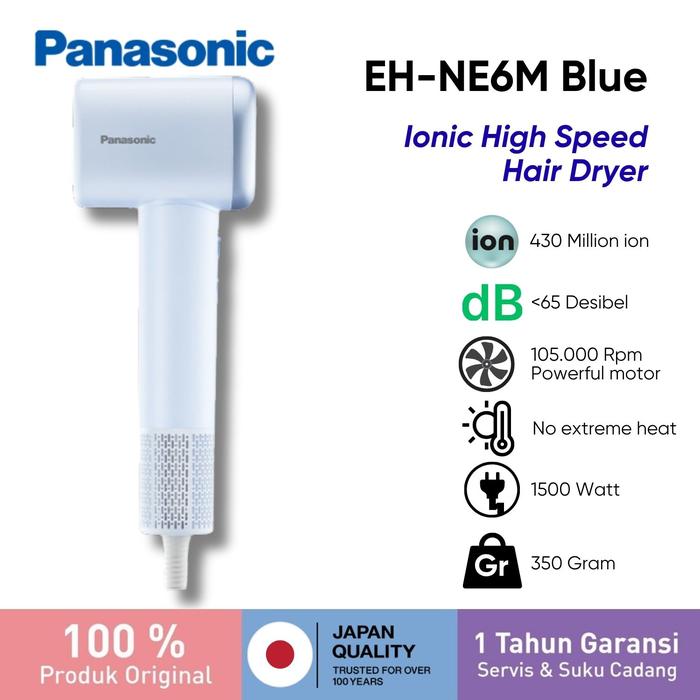 Gambar Panasonic Ionic Hair Dryer EH-NE6M-A443 Hair Dryer Ionity Pengering Rambut NE6M 1500W Biru dari Panasonic Authorized Jakarta Kota Administrasi Jakarta Barat Tokopedia