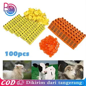 100pcs/Set Ear Tag Kambing Nomor 001-100 Eartag Sapi Eartag Domba Anting Identifikasi Ternak