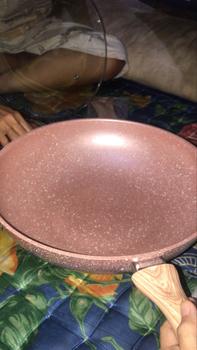 Product Review of Pero Wok Pan 30cm with Glass Lid Wooden Handle Biogranite Non Stick / Wajan Penggorengan Ukuran 30cm dengan Tutup Kaca Handle Kayu Anti Lengket from s**a 1