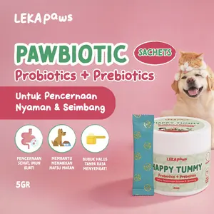 [MINI SIZE] LEKA Paws Pawbiotic Probiotic Prebiotic Powder Vitamin Kucing Anjing Pencernaan Sehat 5g