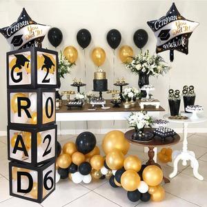 Conjunto de decoración para fiesta de graduación 2026 con 4 cajas, cartel “Felicidades” y cartel “Orgulloso de ti”, perfecto para celebraciones de graduación