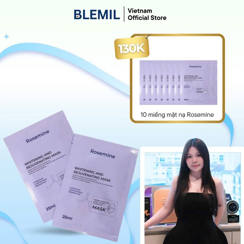   Tặng thêm 10 miếng  Combo 20 Miếng Mặt nạ Rosemine Whitening and Rejuvenating 