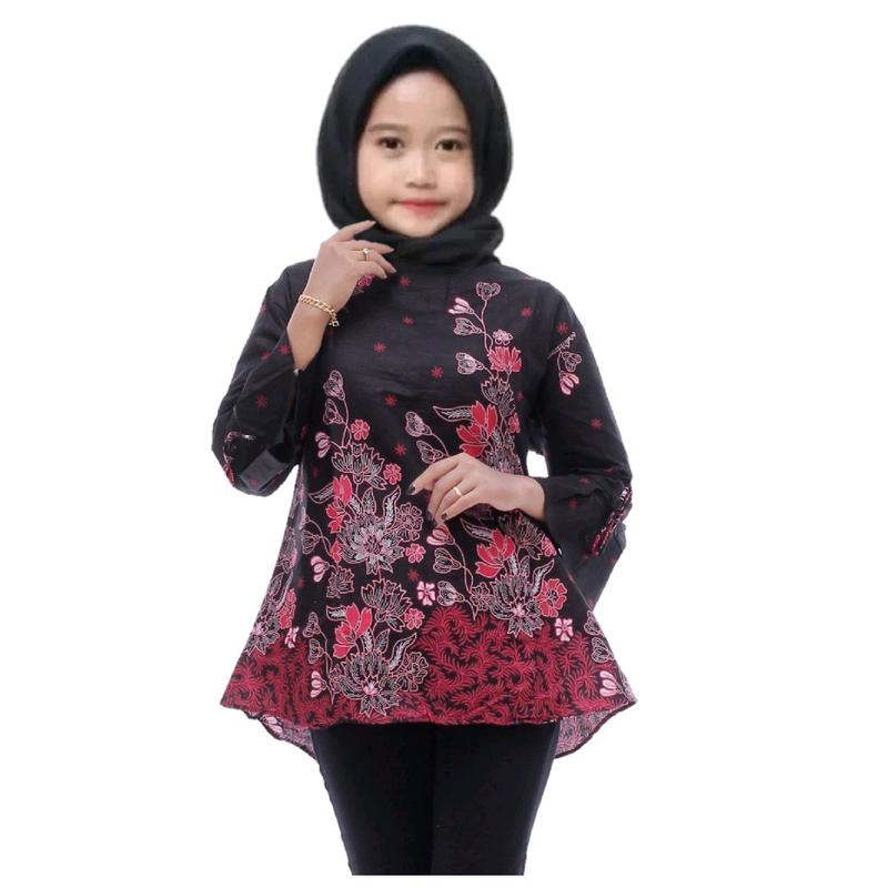 atasan blouse batik anak cewek umur 5 sampai 12 tahun | seragam muslim blouse anak cewek TPQ TPA 3