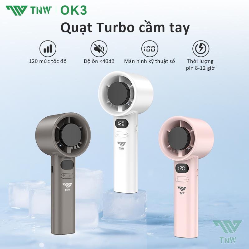 TNW OK3 Quạt Mini Cầm Tay Quạt Di Động Điều Chỉnh Vô Hạn 120 Cấp Độ Mini Quạt Sạc Tốc Độ Cao Cầm Tay