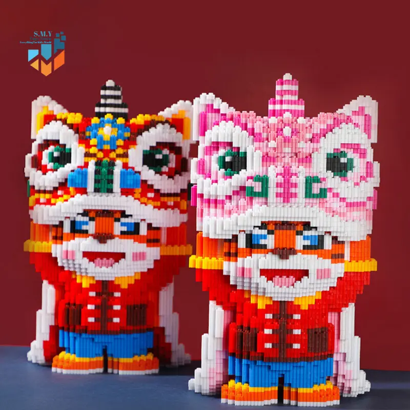 Nano Blocks CNY New Year Edition Medium 3D Model, Mainan Blok Susun, Blok Konstruksi DIY, Dekorasi Hiasan Karakter Animasi, hadiah Kado Anak 2