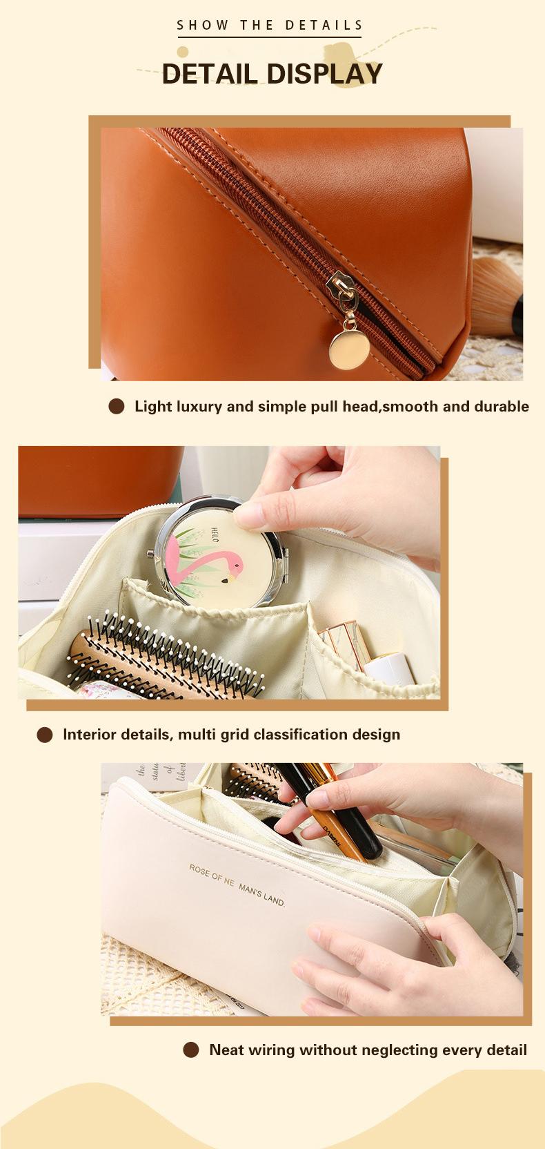Product Introduction of Túi Trang Điểm, Chất Liệu PU, Dung Tích Lớn, Làm Đẹp Cao, Thích Hợp Để Rửa Trang Điểm, Túi Đựng Đồ, Cầm Tay 13