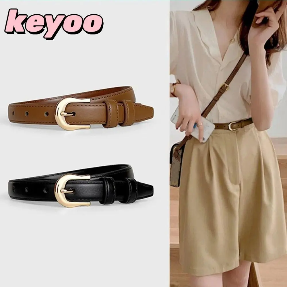 Simple Women's PU Leather Belt Versatile Fashion Trendy Waistband Waist Belt