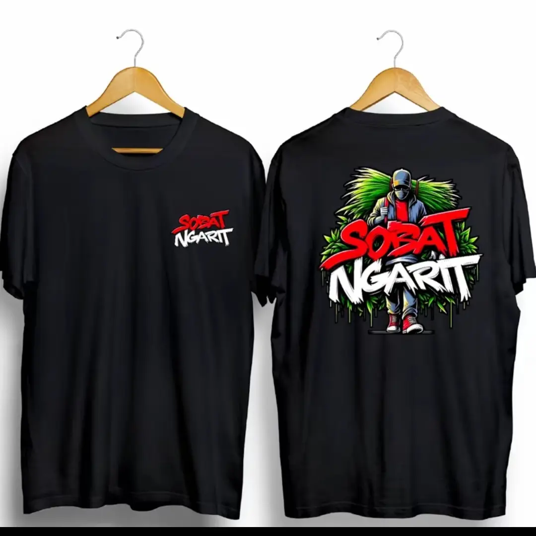 Kaos sobat ngarit combed24s 100% katun Kain Nyaman