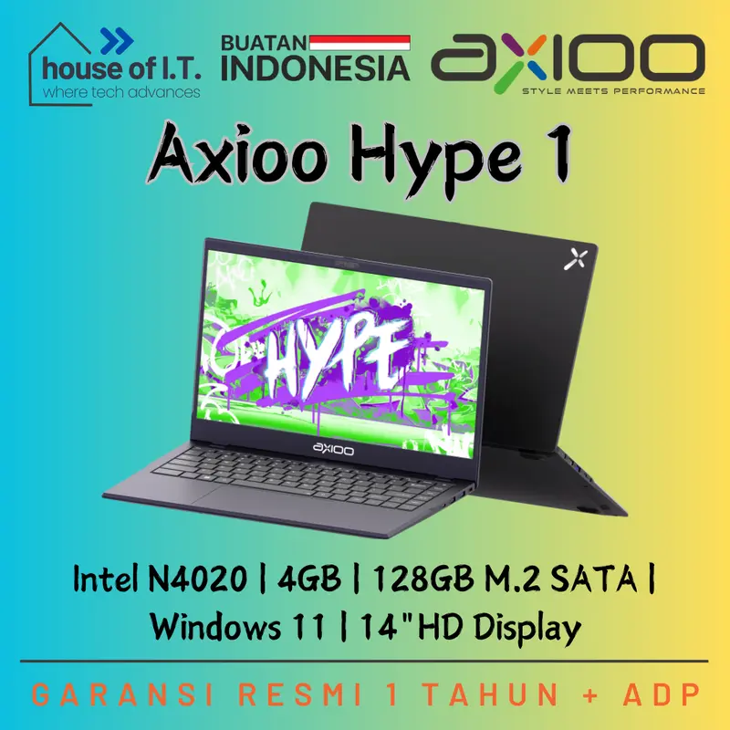 Axioo Hype 1 N4020 - Axioo Mybook Hype 1 - Axioo N4020 - Garansi Resmi 1 Tahun 0