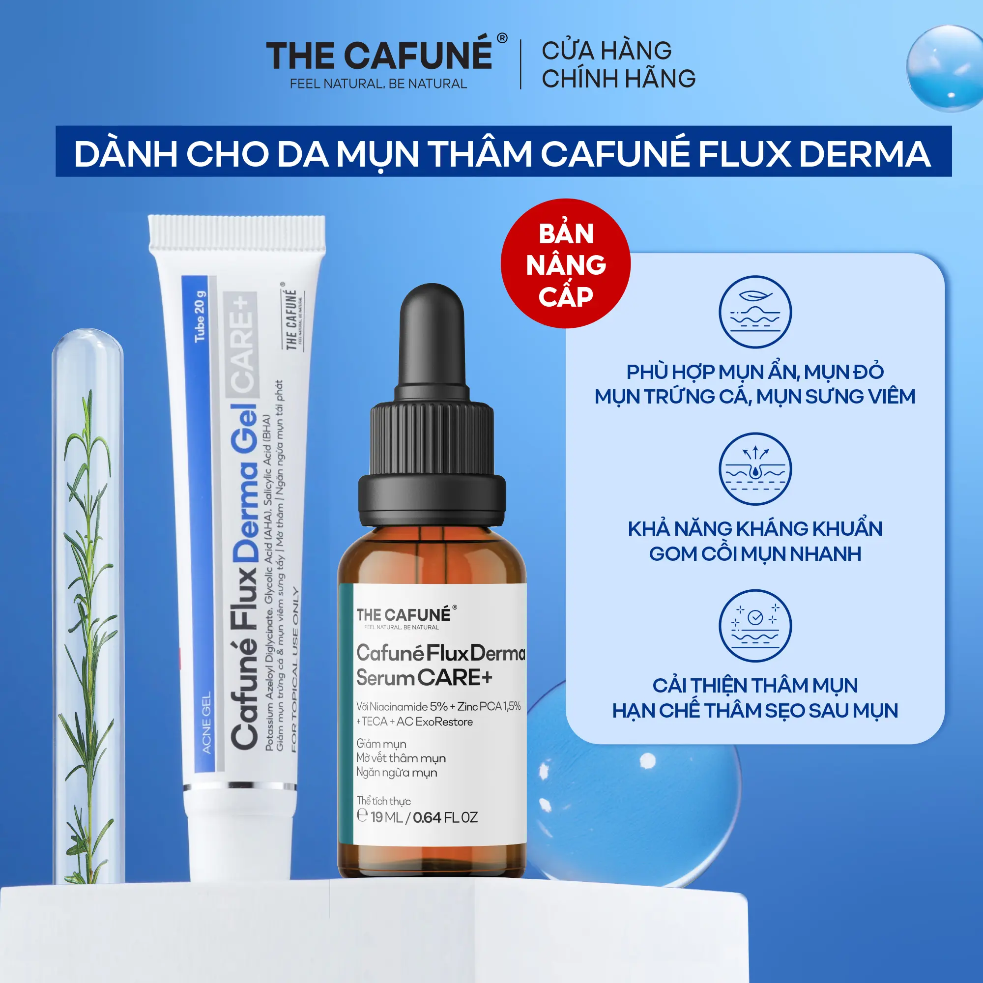Tinh Chất Serum Cho Da Dầu Mụn, Thâm Mụn, Lỗ Chân Lông To The Cafuné Flux Derma Serum 19ml