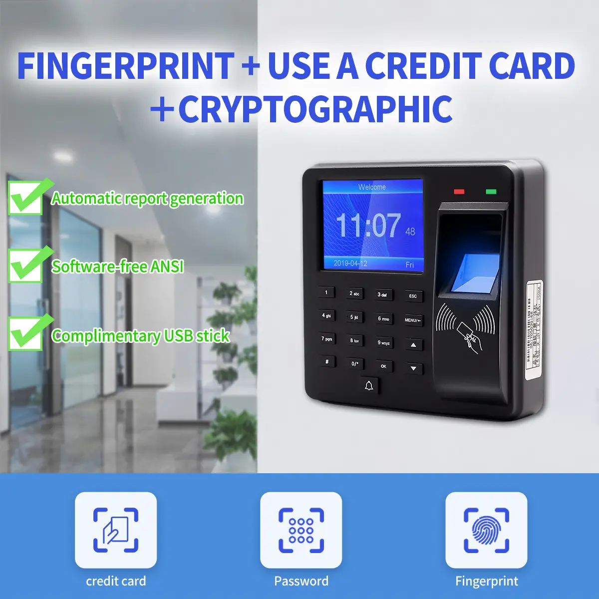 Máy Thời Gian và Tham Nguyện, Thích Hợp Cho Nhân Viên Văn Phòng, Để Vào Và Ra Và Ký Vào, M10, Chức Năng Vân Tay