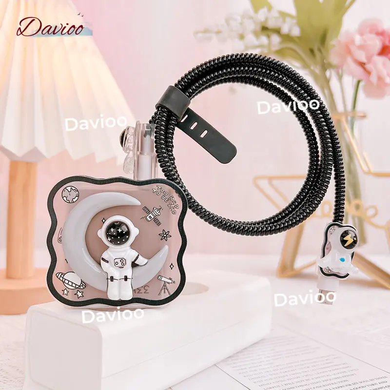 Pelindung Charger FOR REDMI/XIAOMI/POCO 33W&45W | Set 5 Item Motif Kartun Bahan TPU Pelindung Kabel Charger Untuk Charger FOR REDMI/XIAOMI/POCO 33W&45W 2