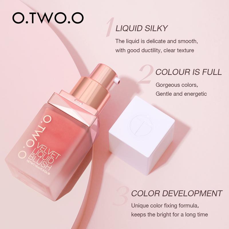 Product Introduction of O.TWO.O cairan alami blush sutra dan makeup pemerah pipi merah halus 8