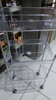 Product Review of 【SPESIAL Live COD 24 Shipping】AONEZ Rak Troli Susun Stainless steel RakKosmetik Serbaguna Rak kamar mandi Rak Salon Trolley Dengan Keranjang jaring akrilik transpara rak meja aesthetic from d**k 1