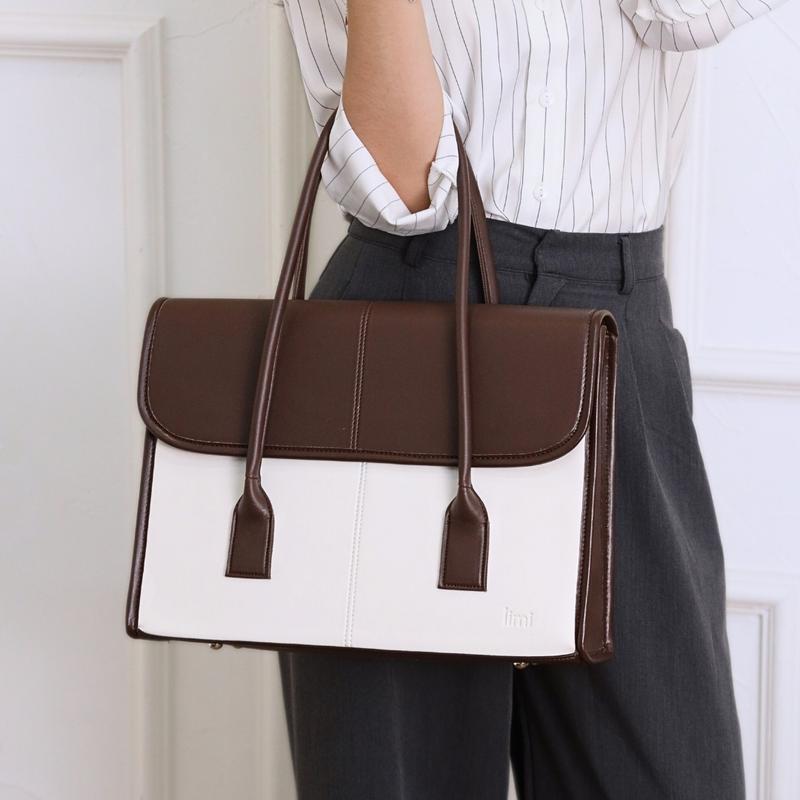 Túi tote da công sở (4 Màu - Ngăn Lap Riêng) đựng laptop 14 inch túi xách bản to giáo viên đi làm đi dạy GINA Limi bags