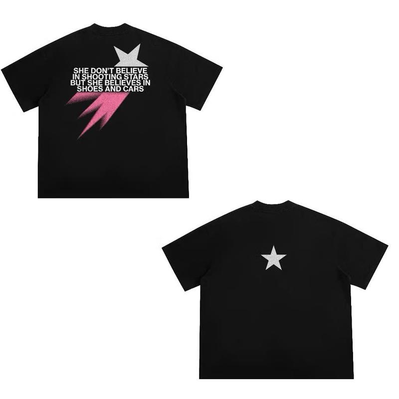 Áo Thun Local Brand MUZIK CLOTHING | SHOOTING STARS - Form Boxy, 100% Cotton 2 Chiều, 280gsm, In Kim Tuyến