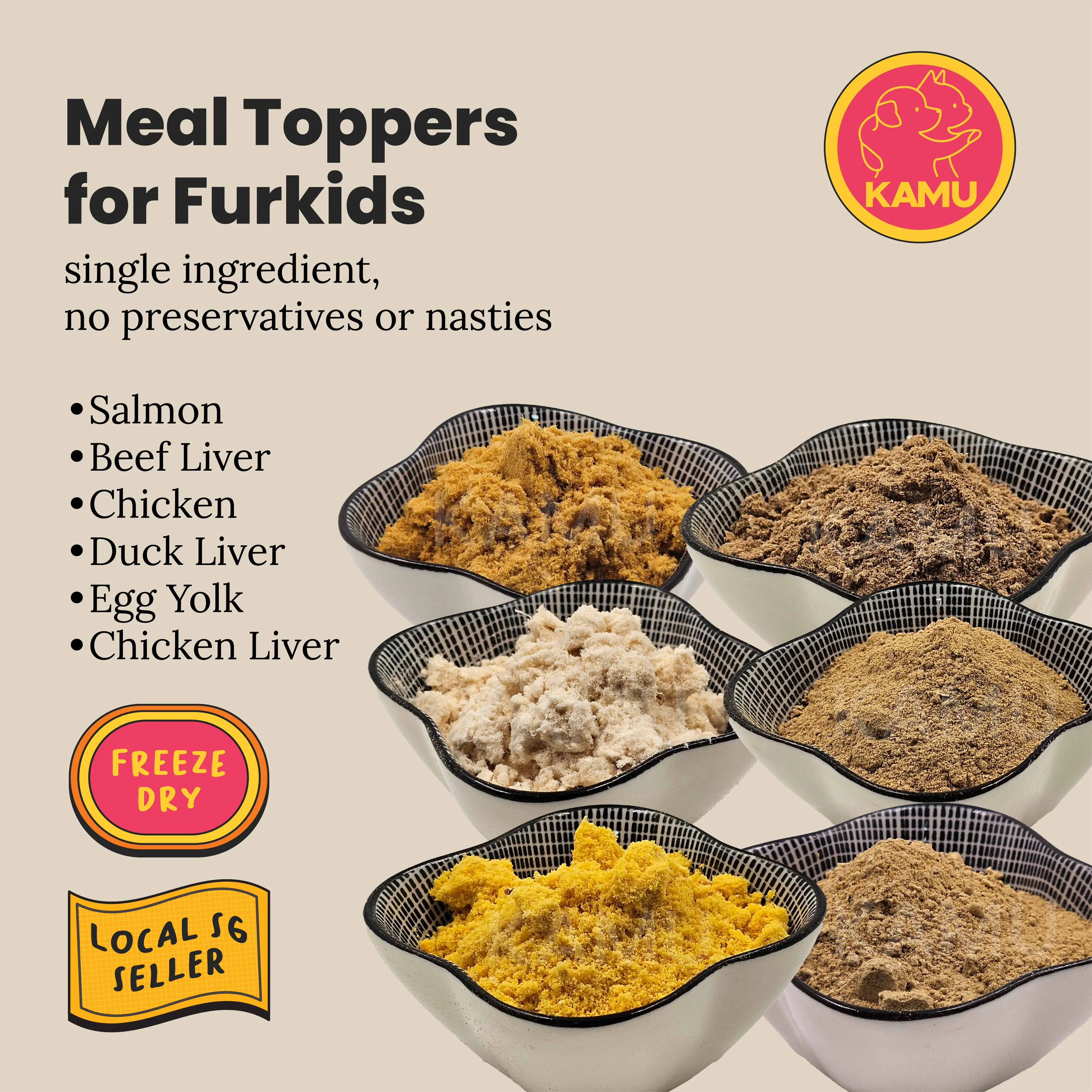 [SG OPENING PROMO] Kamu SG Freeze Dried Meal Toppers, Dog & Cat Meal Toppers