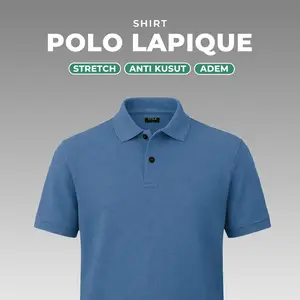 STYLELAKI -  Polo Shirt Lapique Pria Lengan Pendek Adem & Nyaman - Denim