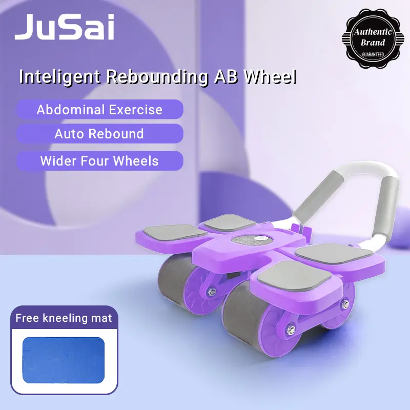 JUSAI Abdominal Exercise Roller, Chest And Abdominal Exercise, Abdominal Muscle Rolling Wheel, Belly Reduction Roller, Exercise Equipment, Fitness Roller, AB Exercise Wheel, Free Knee Pad, Automatic Spring Roller, Abdominal Exercise Machine sit  up bar