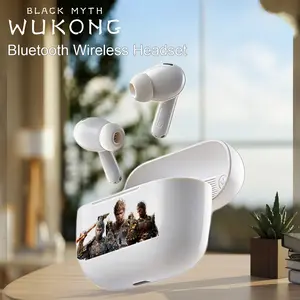Black Myth Wukong Headset Bluetooth DIY Waterproof dengan Noise Canceling & Kualitas Suara Hi-Fi untuk iPhone & Android Baterai 20 Jam Desain Kokoh Audio Elektronik Telepon Earphones Mic & Amplifier