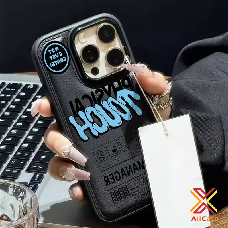 Compatible For IPhone 11 17 16 15 14 13 12 Pro Max X XR Xs Max 8 7 Plus SE 2020 Vintage Text Label Skin Texture Bulge Phone Case Shockproof Anti Falling Soft Protective Cover