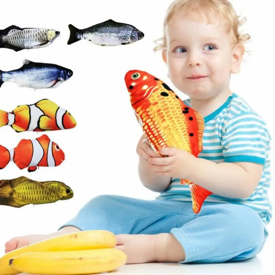 Mainan ikan goyang tiktok simulasi ikan loncat elektrik lucu mainan bayi Toys