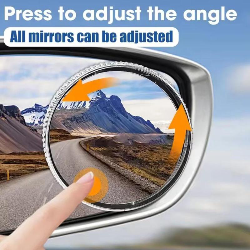 Product Introduction of 2Pcs Universal Car Blind Spot Mirror 360 Degree Adjustable Big Size Wide Angle Round Mirror Suction Cup 25