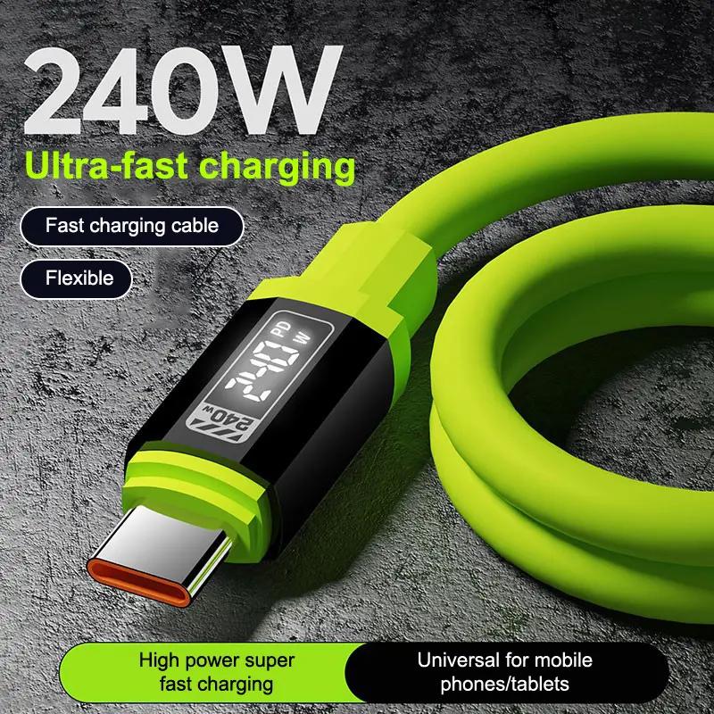 240W USB C Cable With Power Display Fast Charging Charger For IPhone 15 16 17…