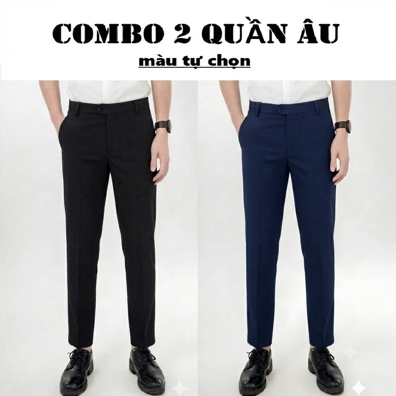 COMBO 2 Quần Tây - Quần Âu Nam - Chất Liệu tuyết Mưa chống nhăn, chống xù - From Ống Côn Hàn Menswear